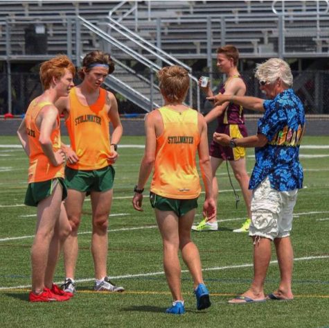 Juniors Owen Kiser, Bailey Foster and their coach during spring break. Being distance runners, Christensen spends a lot of time with them to help them improve. Coming during spring break gave them an opportunity to get ahead.