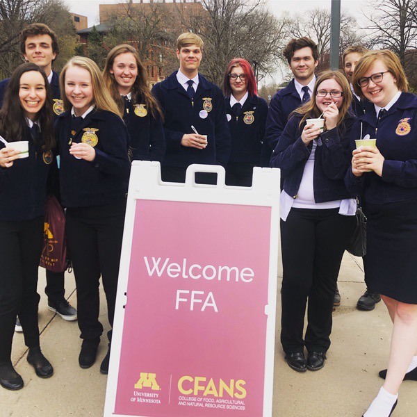 FFA members explore the U of M campus after competing in state. Each year the U of M host the Minnesota State FFA Competition.
