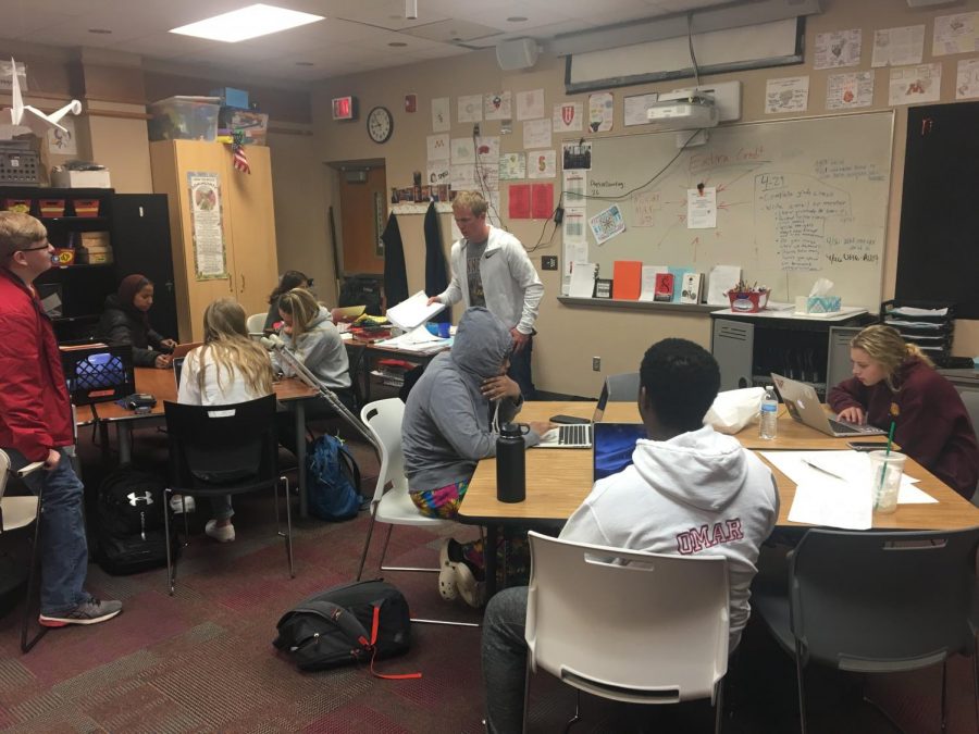 AVID teacher Brandon Maxwell teaches his students valuable study skills to prepare for college. College prep is a focus of the class. A majority of AVID students end up getting accepted to their college of choice. 