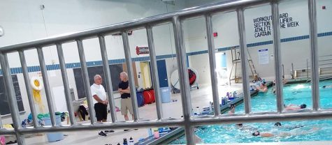 The girls junior varsity swim and dive team getting ready for their next meet. Practice is full of hard work and dedication.