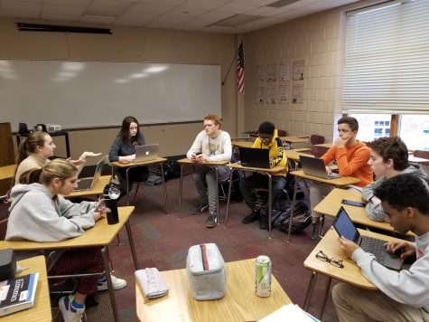 The speech team is hard at work at practice last season. Head speech coach Joe Kalka hopes to bring a new perspective to this team when the season starts in November.