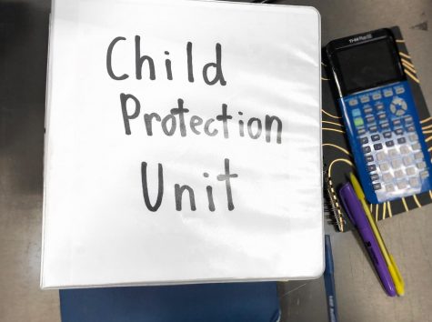 Child Protection unit binder showing the visual depth, and academic contribution to students learning.