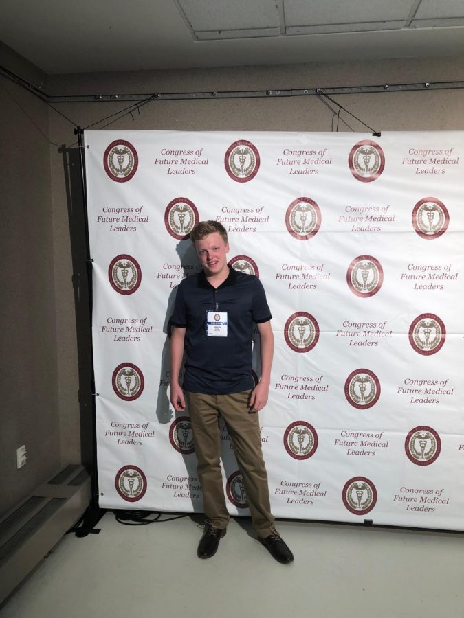 While most students were sitting by the poolside, junior Keegan Kogl was in Boston for the Congress of Future Medical Leaders.  The event took place last June, and he got his certificate of excellence for attending it on Sept. 27.