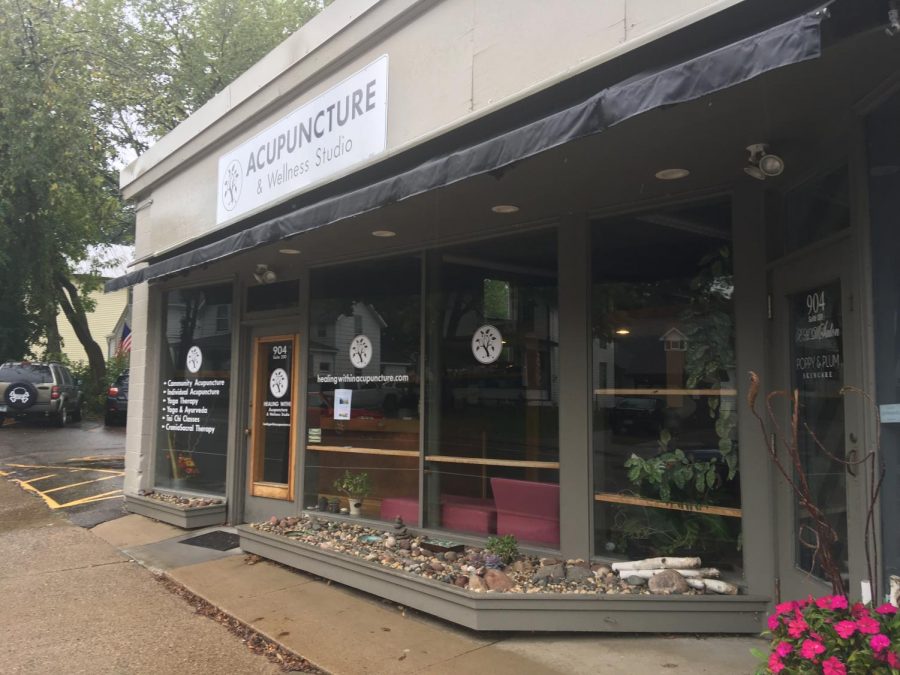 Local yoga and tai chi studio, Healing Within Acupuncture and Wellness Studio, quietly sits on the South Hill corner. It waits to open in the evening.