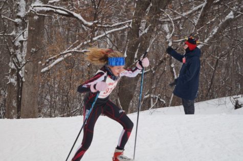 Junior Ana Weaver skied at the Suburban East conference meet last year. Weaver and her teammates hope to have another successful season, with many returners skiing again this year.