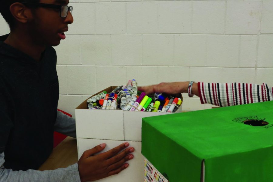 The Special Education students collected old makers, then they donated them to crayons to be recycled.