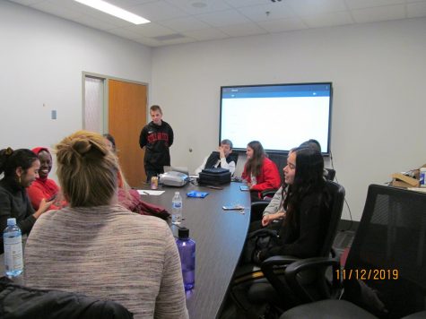 Foreign Exchange students meet to discuss how things are going and what people are doing. One student gave a presentation about Germany this month. 