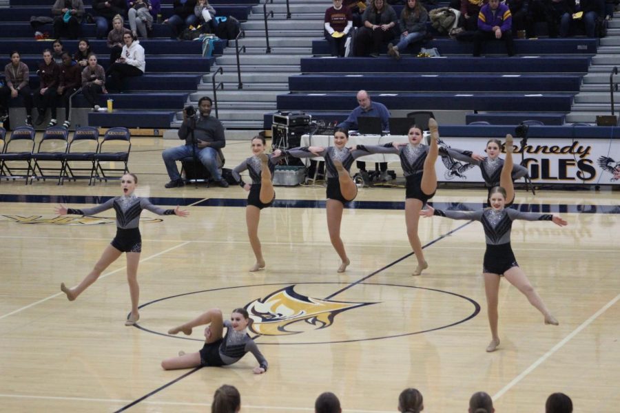 Sophomore Sophie Privette performs with her dance team at Bloomington Kennedy High School on Jan. 11. Their final invitational of the season took place Jan. 25 at Moundsview High School.