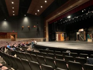 Students prepare for Beauty and the Beast rehearsal. Rehearsal takes place from 2:30-5:30 p.m. Mondays through Fridays. 