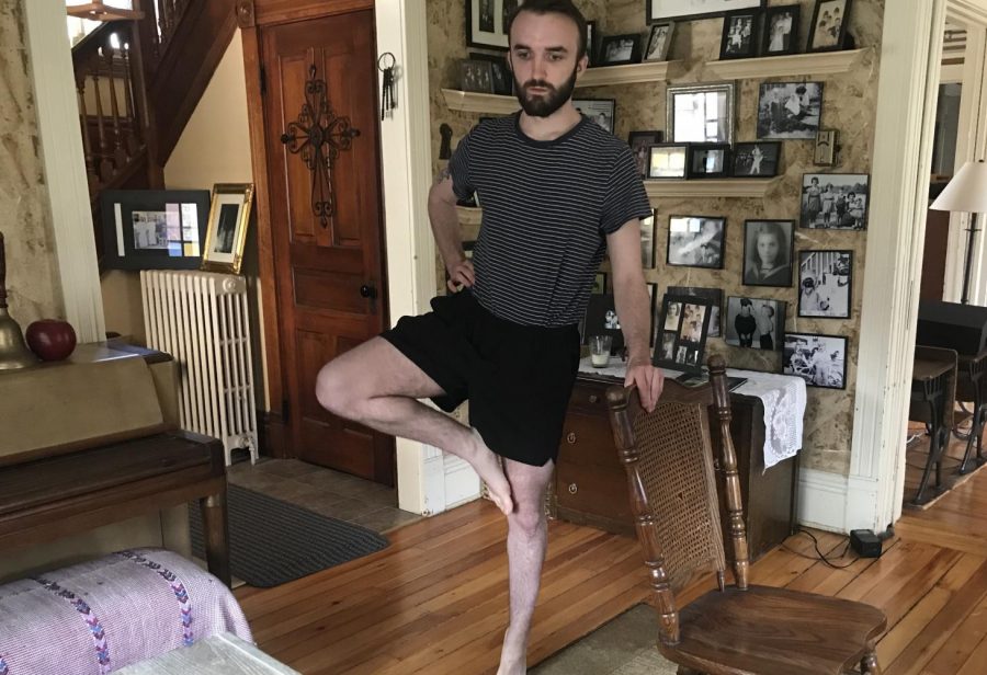 Stillwater graduate Ben Valerius (19) attends his virtual Ballet One class. Due to the COVID-19 outbreak, Valerius has had to have his classes for his Bachelor of Performing Arts degree online.