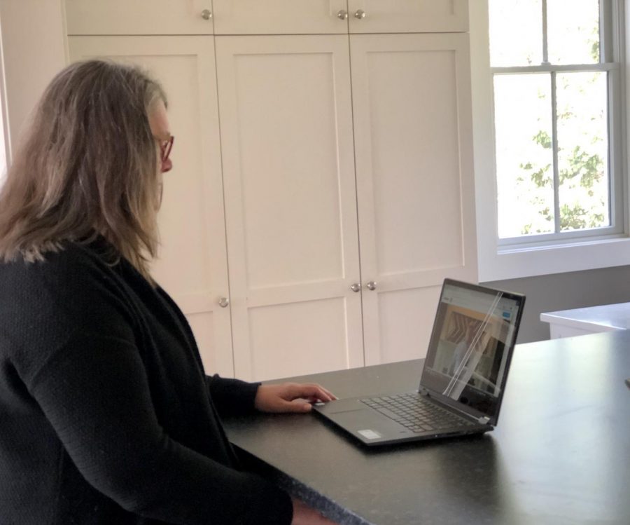 With churches being closed, online worship has been the best way for people to attend church. St. Andrews Lutheran Church located in Mahtomedi is using the platform of Vimeo to upload online worships. Church member, Sara Meslow watches Pastor Kyle Jackson give a sermon online. 