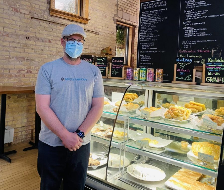 Owner Mike Duncan poses outside his bakery. The Muddy Paw Cafe is introducing new items to their menu like savory puff pastry turnovers.