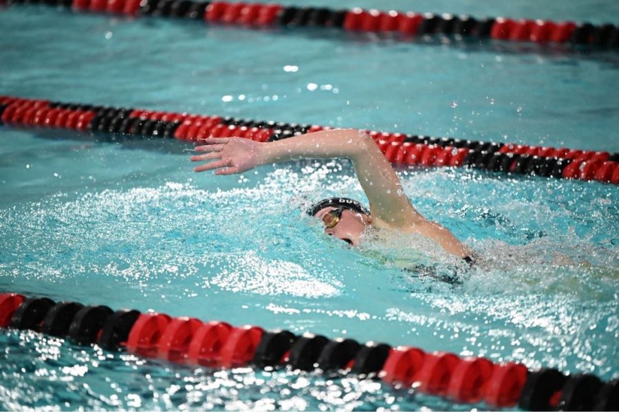 Senior+Schuyler+DuPont+swims+at+sections+on+Oct.+24+at+Stillwater+Junior+High.+She+recently+verbally+committed+to+Cornell+for+swimming.