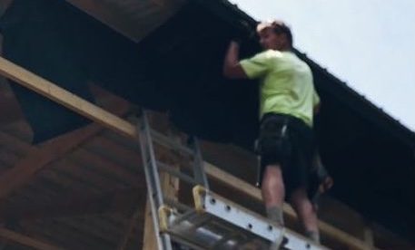 Andrew Jurek works at a construction site during the summer. 