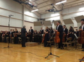 The high school’s Concert Orchestra performed at SEC led by Orchestra Director Jerry Jones. The orchestra performed The Barber of Seville by Gioachino Rossini, Rhosymedre by Vaughan Williams and Firebird by Stravinsky.