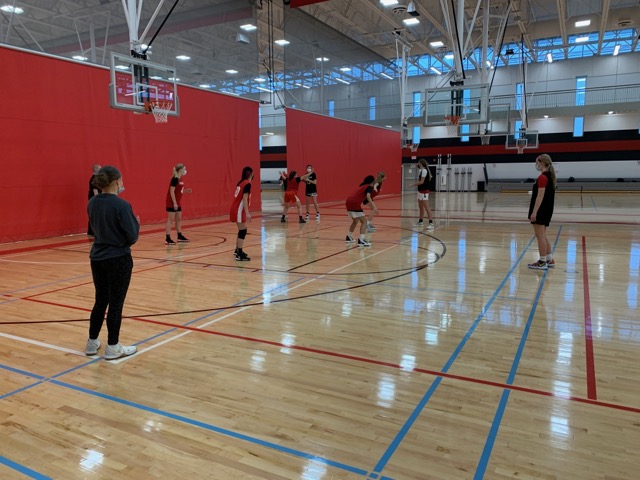 Girls Varsity/JV Basketball team prepares for their upcoming season starting in January.