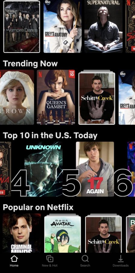 Netflix provides a list of the current most popular TV shows. Among them are The Crown and Criminal Minds.