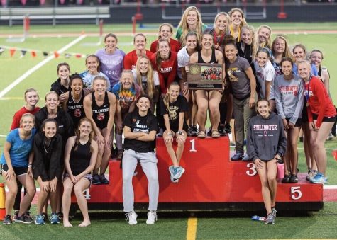 The girls track and field Varsity Track team back in 2019 winning the 4AA championship. Track and field will start their season during spring break.