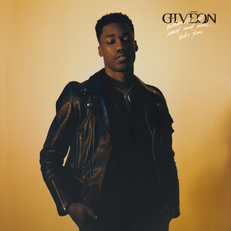 Giveon’s album cover, there is a yellow honey background that goes well with the theme of the album when listening to it. He is in the middle as the spotlight and the light color makes him look valuable.
