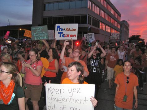 Pro-choice supporters protest the abortion ban in Texas. Although the ban did not go into effect until Sept. 1, abortion rights in Texas have been at risk for years now.