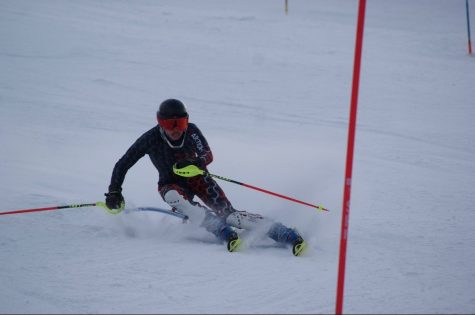 Jack Hoye races down the hill to finish out last season at Afton Alps.