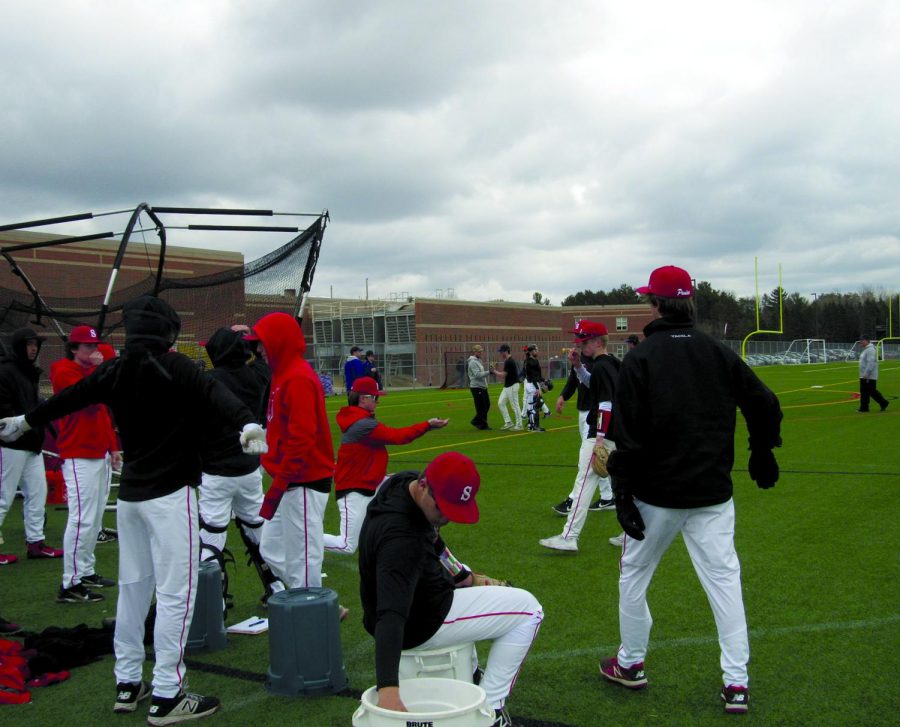 The boys baseball team practices everyday after school. They won their first game of the season against Newcastle, 7-2.
