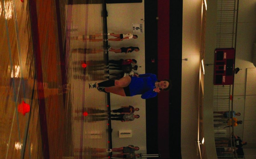 Angela Taylor practices in the Pony Athletic Center
