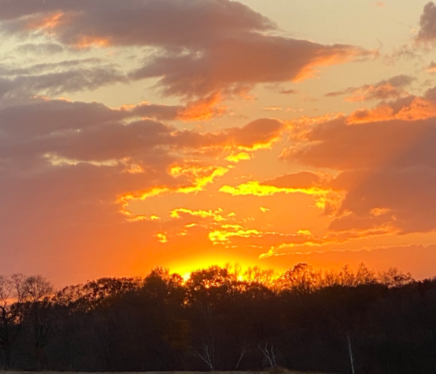 Jon Hinzmans post of a saturated golden sunrise taken October 14th