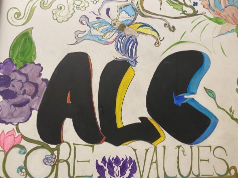 ALC painting by the ALC hall, made by Josey L, photo taken by Daniel Ortiz. The wall shows the creativity of the students involved in the ALC, this time, shown artistically