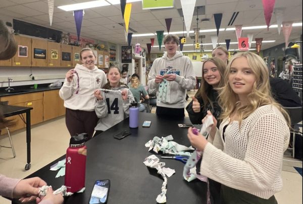 The Animal Awareness Club meets every other Wednesday in biology teacher Sarah Bartlett’s room. This week they made dog toys to donate to animal shelters in the community. The club promotes the wellness of animals by spreading information and taking an active approach to help animals in Stillwater. 