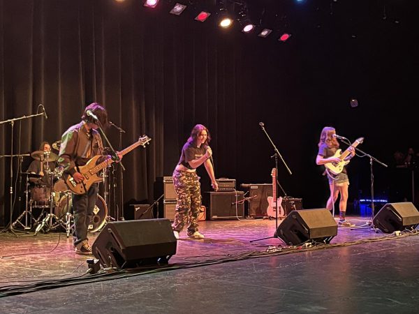 Band Bagel Hole plays War Pigs by Black Sabbath at the Battle of the Bands on Feb. 16. Five bands came together to compete for fun and play some music.