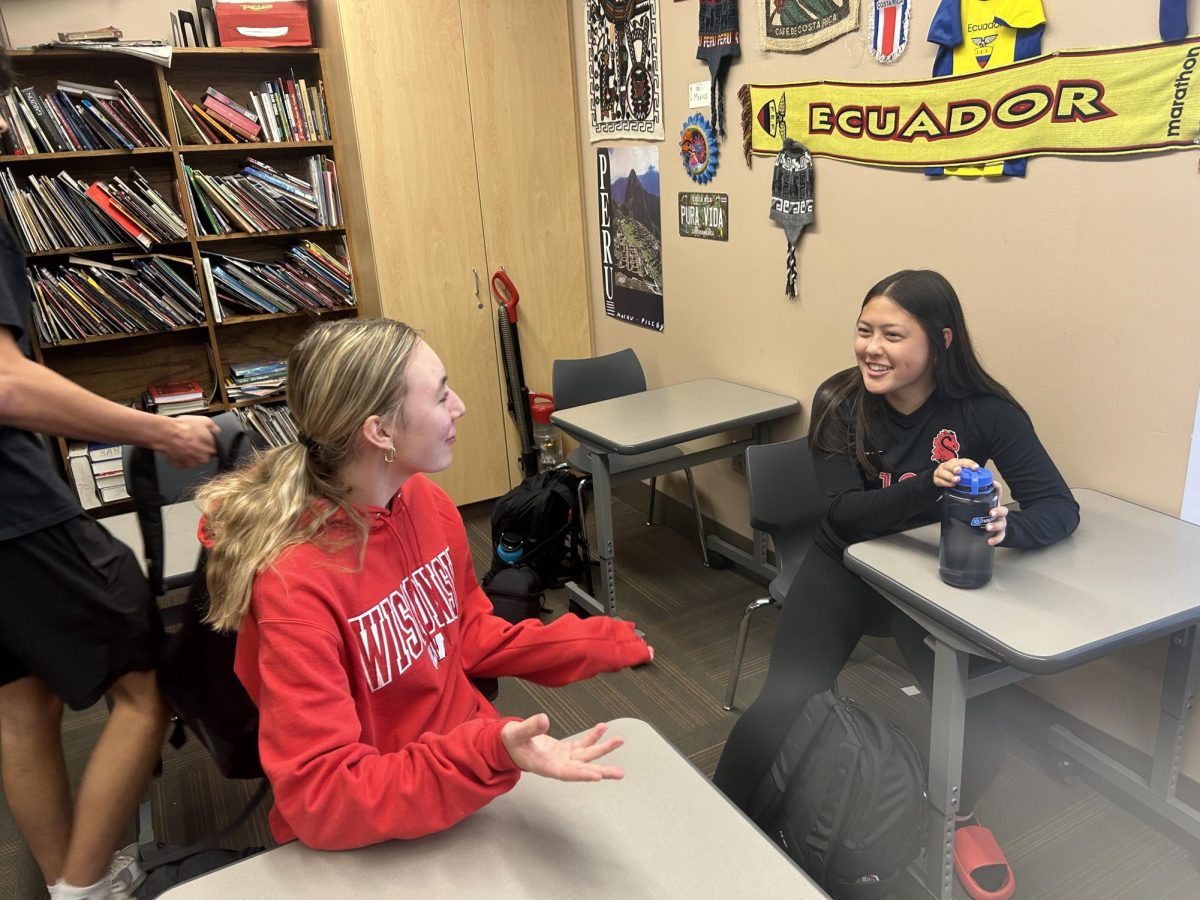 Junior Tali Torkko and Junior Lydia Ostrander discuss some difficulties in friendships with different political views. They agree to disagree on some subjects.