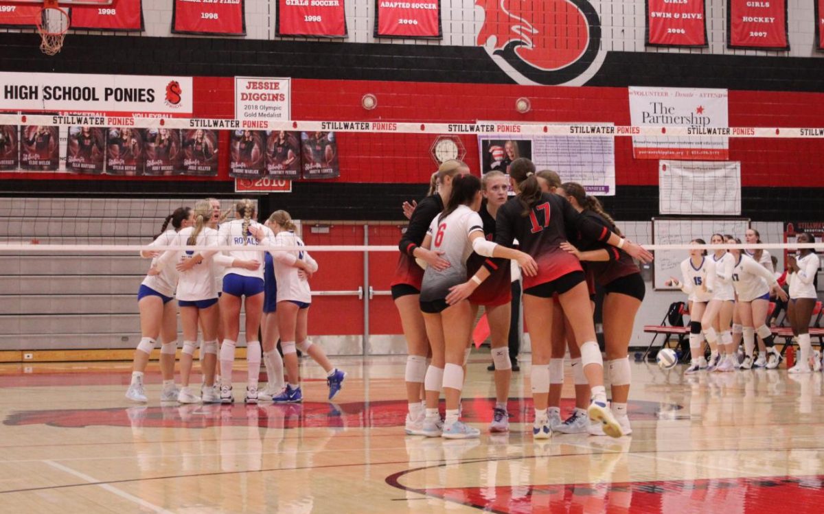 Both the Royals and the Ponies  huddle up with their teammates to discuss their game plans for the next play. With dedication and the drive to catch back up to their fierce competitors, the Ponies are able to score a point and bring the score back to a tie. 