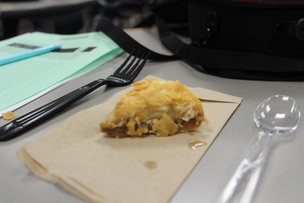 Dino's Gyros sweet and flaky Baklava dessert. The perfect sticky and smooth way to end a meal.