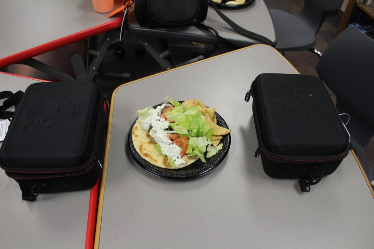 The items are evenly placed on both sides, creating a stable and organized layout