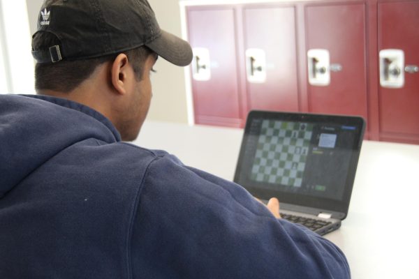 Chess club President Atharv Verma pictured here demonstrating strategic thinking in a practice match