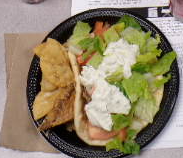 a picture of a unclutered hot gyro. taken before it was eaten.