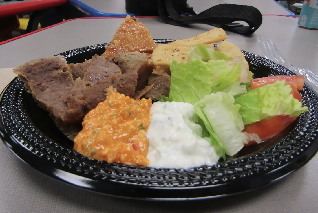 From the savory lamb to the flaky baklava, Dino’s gyro plate offers a full dining experience.