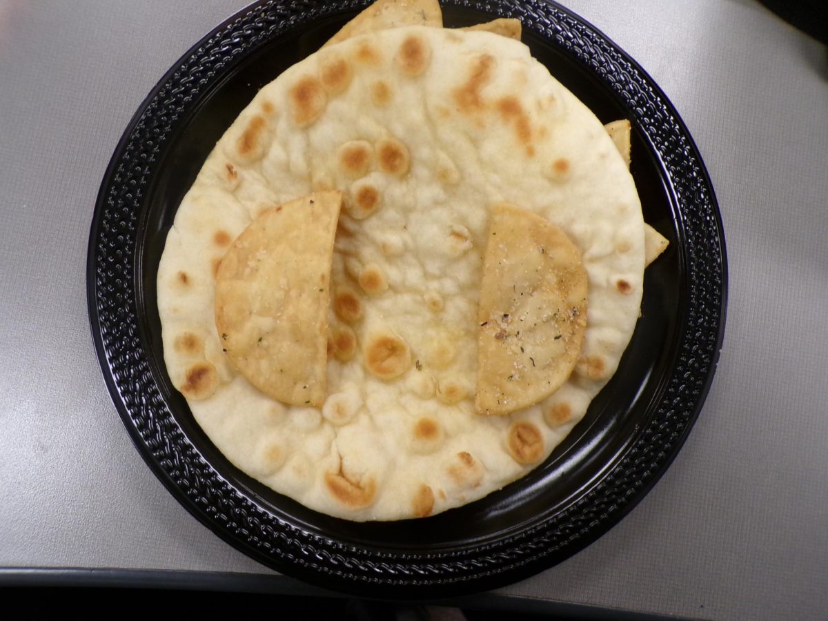 Symmetrical pita chips from Dino's Gyros.