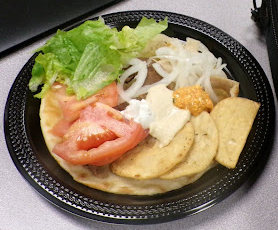 Aside from anything around, the plate looks appreciating and sophisticating. The gyros taste of the pita bread as the base was definitely a satisfying event.