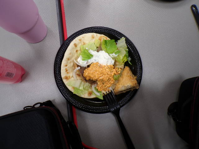 Delicious Gyro from Dino's Gyros. Filled with fresh and flavorful ingredients. 